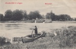 04 Lingen / Ems, Hanekenfähr Wasserfall, Boot am Anleger (1910)
